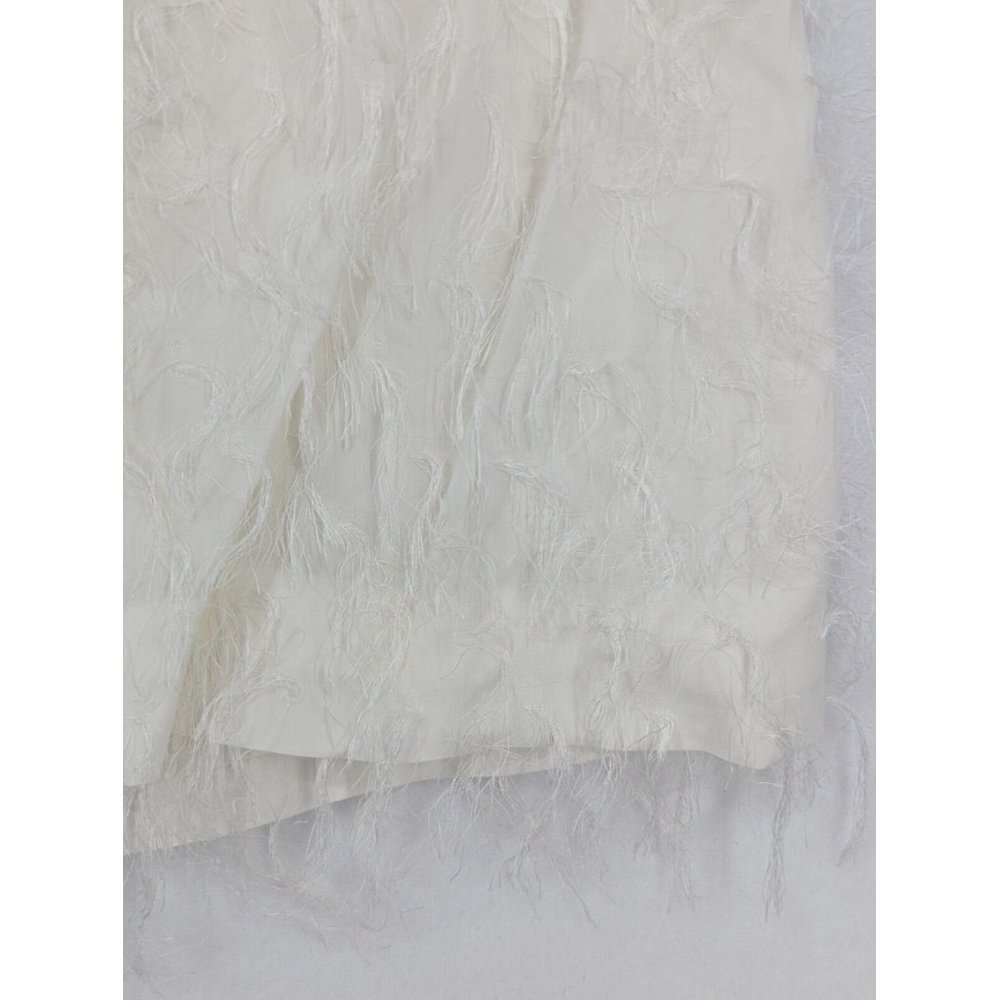 & Other Stories White High Waisted shorts w fringe elasticate waist band sz 8 - Picture 4 of 9